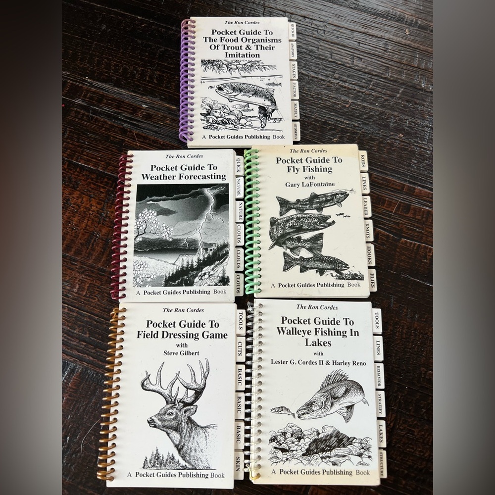 Lot Of 5 Pocket Guide to Fly Fishing Field Dressing Game Weather Walleye Trout